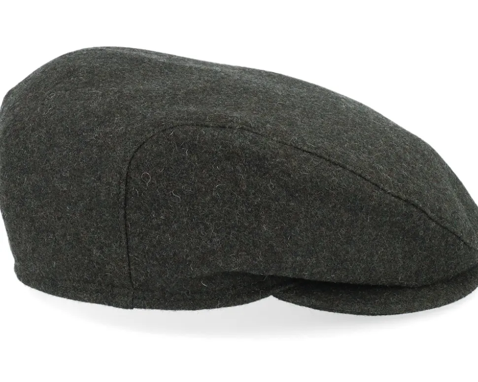 Ivy Slim Cap Ear Flap Olive Melange Flat Cap - Wigéns