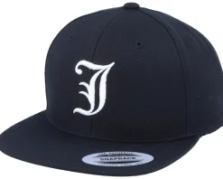 J Letter 3D Black Snapback - Iconic