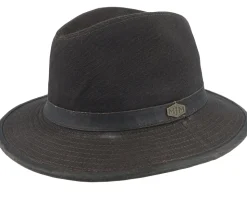 Jackson Canvas Cotton Black Fedora - MJM Hats