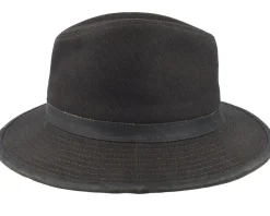 Jackson Canvas Cotton Black Fedora - MJM Hats