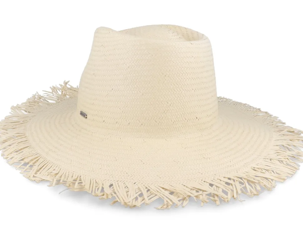 Jo Frayed Honey Fedora Straw Hat - Brixton