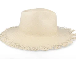 Jo Frayed Honey Fedora Straw Hat - Brixton