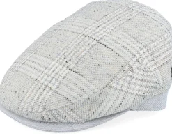 Jordan 41 Linen/Silk/Wool Blue Check Flat Cap - MJM Hats