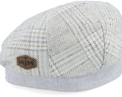 Jordan 41 Linen/Silk/Wool Blue Check Flat Cap - MJM Hats