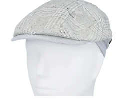 Jordan 41 Linen/Silk/Wool Blue Check Flat Cap - MJM Hats