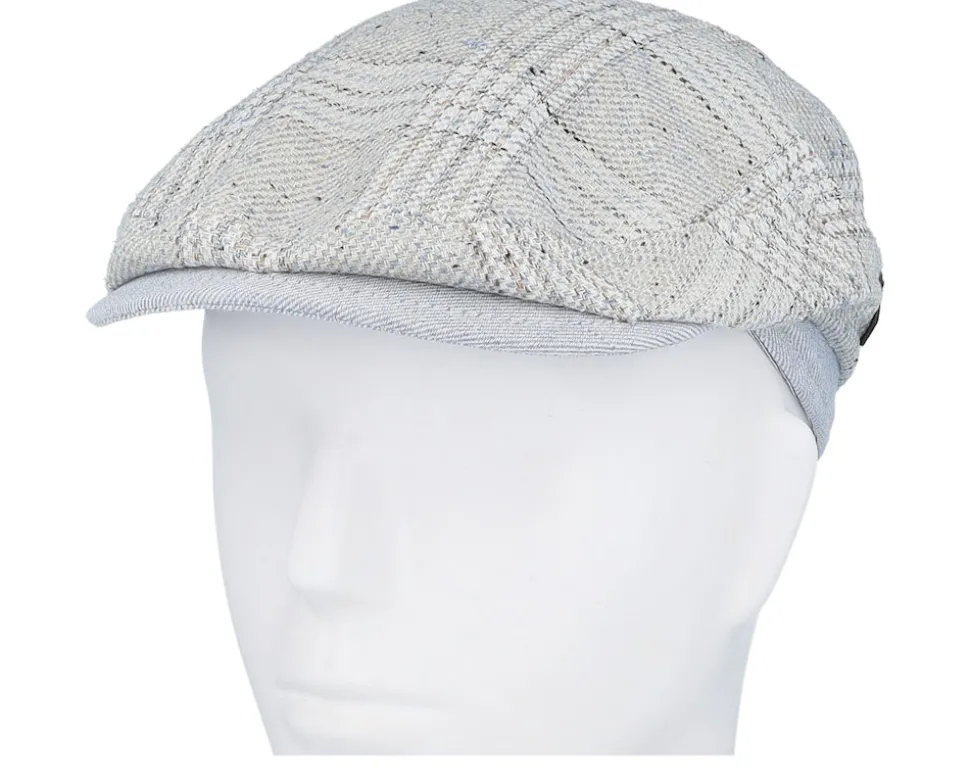 Jordan 41 Linen/Silk/Wool Blue Check Flat Cap - MJM Hats