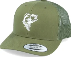 Jumping Bass Fish Olive Trucker - Hunter