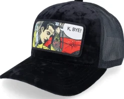 K Bye. Pop Art Velvet Black A-Frame Trucker - Calza Pennello