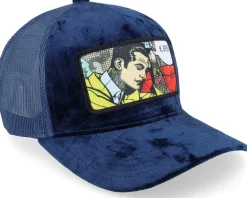 K Bye. Pop Art Velvet Navy A-Frame Trucker - Calza Pennello