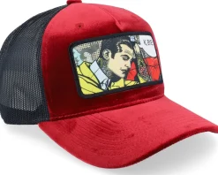 K Bye. Pop Art Velvet Red/Black A-Frame Trucker - Calza Pennello