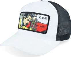 K Bye. Pop Art Velvet White/Black A-Frame Trucker - Calza Pennello
