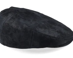 Kent Ef Pigskin Black Earflap Flatcap - Stetson