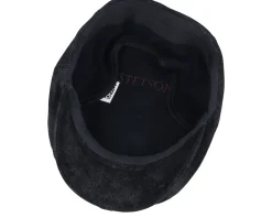 Kent Ef Pigskin Black Earflap Flatcap - Stetson