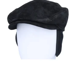 Kent Ef Pigskin Black Earflap Flatcap - Stetson