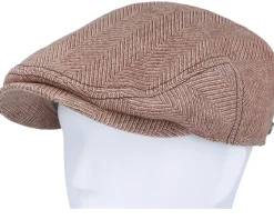 Kent Herringbone Linen Red Flat Cap - Lierys