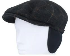 Kent Wool Ear Flap Dark Green Flat Cap - Stetson