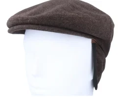 Kent Wool/Cashmere Ear Flap Brown Flat Cap - Stetson