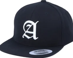 Kids A Letter 3D Black Snapback - Kiddo Cap