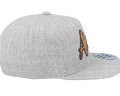 Kids Alice Engraved Patch Heather Grey Snapback - Kiddo Cap