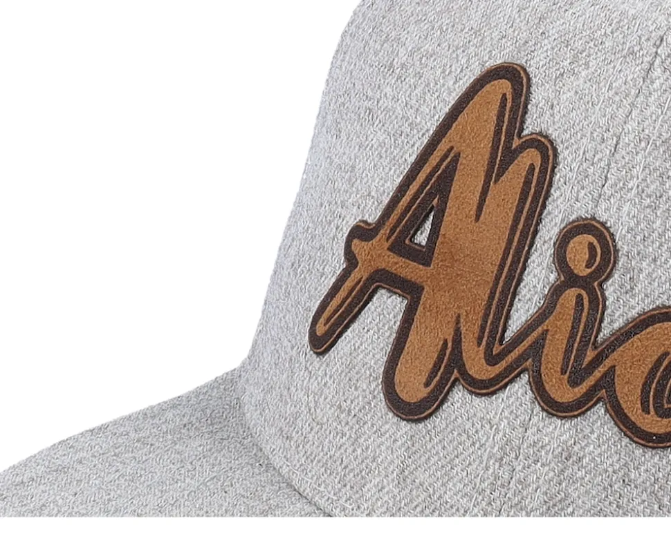 Kids Alice Engraved Patch Heather Grey Snapback - Kiddo Cap