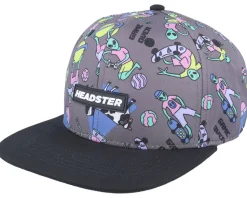 Kids Alien Invasion Charcoal/Black Snapback - Headster