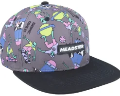 Kids Alien Invasion Charcoal/Black Snapback - Headster