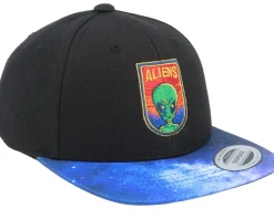 Kids Aliens Logo Black/Space Snapback - Kiddo Cap