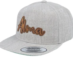 Kids Alma Engraved Patch Heather Grey Snapback - Kiddo Cap