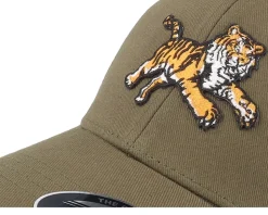Kids Attacking Tiger Olive Flexfit - Kiddo Cap