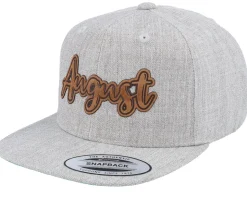 Kids August Engraved Patch Heather Grey Snapback - Kiddo Cap