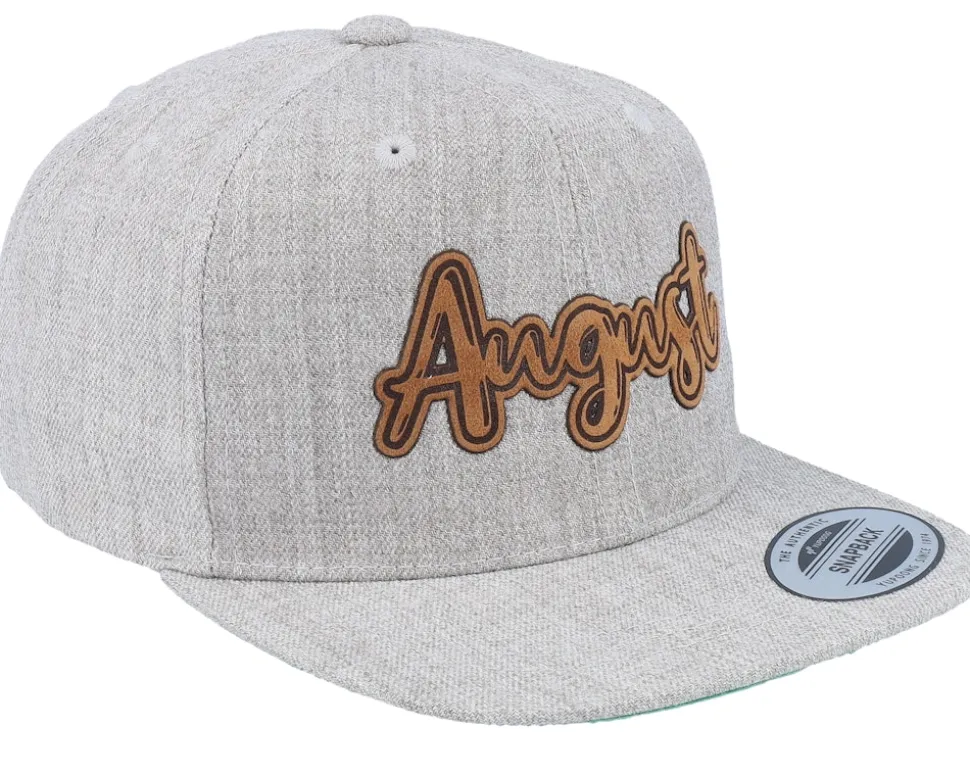 Kids August Engraved Patch Heather Grey Snapback - Kiddo Cap