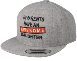 Kids Awesome Daughter Heather Grey Snapback - Kiddo Cap