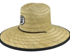 Kids Backyard Meadow Lifeguard Hat Natural/Black Straw Hat - Headster