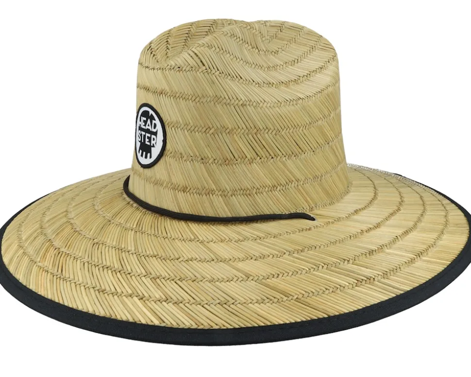 Kids Backyard Meadow Lifeguard Hat Natural/Black Straw Hat - Headster