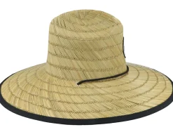 Kids Backyard Meadow Lifeguard Hat Natural/Black Straw Hat - Headster
