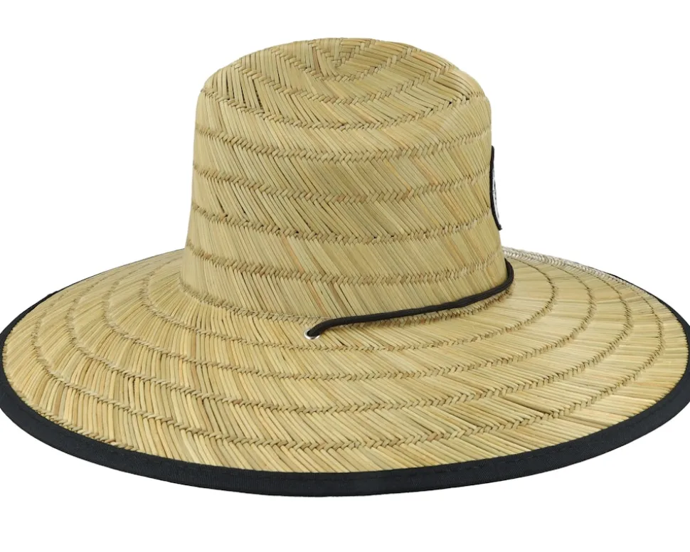 Kids Backyard Meadow Lifeguard Hat Natural/Black Straw Hat - Headster