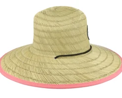 Kids Backyard Meadow Lifeguard Hat Peaches Natural/Pink Straw Hat - Headster