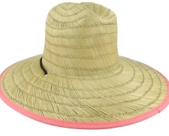 Kids Backyard Meadow Lifeguard Hat Peaches Natural/Pink Straw Hat - Headster