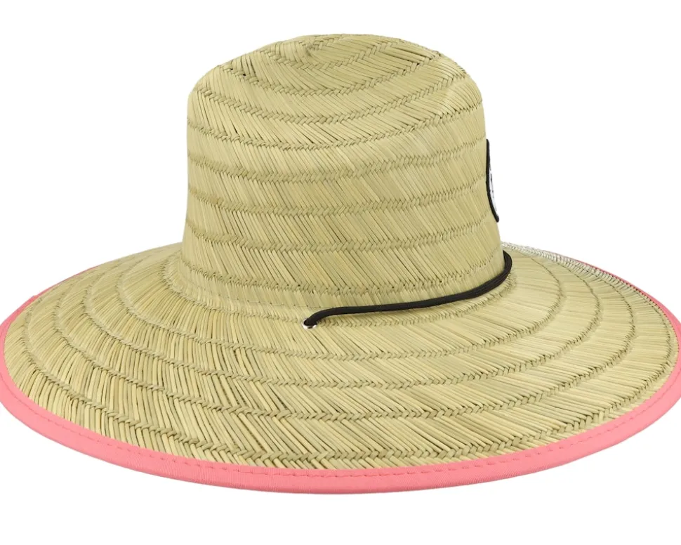 Kids Backyard Meadow Lifeguard Hat Peaches Natural/Pink Straw Hat - Headster