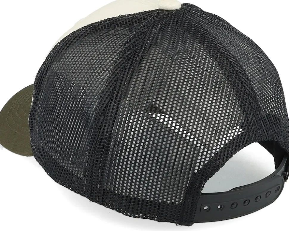 Kids Big Tractor Grey Patch Ivory/Black/Dark Mesh Trucker - Kiddo Cap