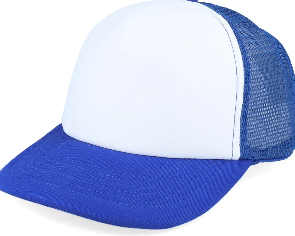 Kids Bright Royal/White Vintage Foam Trucker - Beechfield