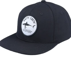 Kids Bruce 6 Panel-Black Snapback - Salty Crew