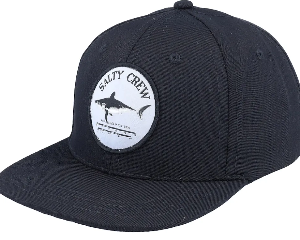 Kids Bruce 6 Panel-Black Snapback - Salty Crew