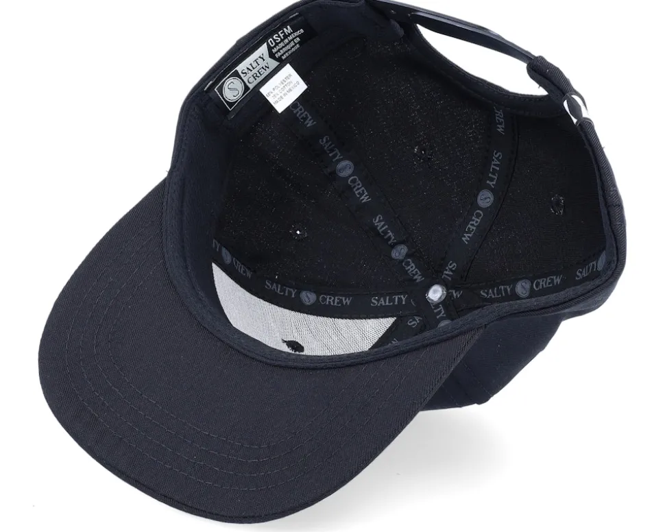 Kids Bruce 6 Panel-Black Snapback - Salty Crew