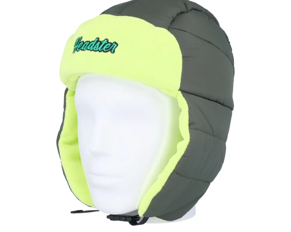 Kids Cabin Winter Hat Bright Green Trapper - Headster