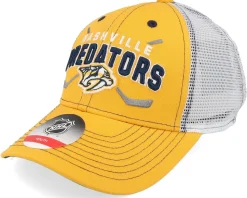 Kids Calgary Flames Lockup Meshback Cap Red/White/Yellow Trucker - Outerstuff