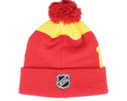 Kids Calgary Flames Stretchark Knit Red/Yellow Pom - Outerstuff