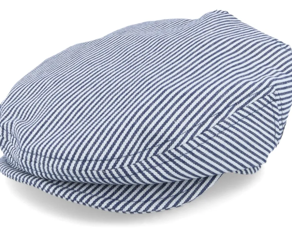 Kids Carl Jr. Candy Stripe Indigo Flat Cap - CTH Ericson