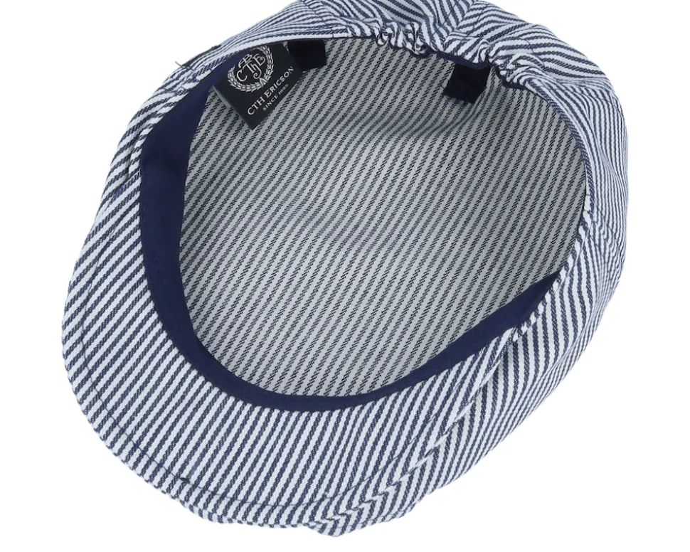 Kids Carl Jr. Candy Stripe Indigo Flat Cap - CTH Ericson