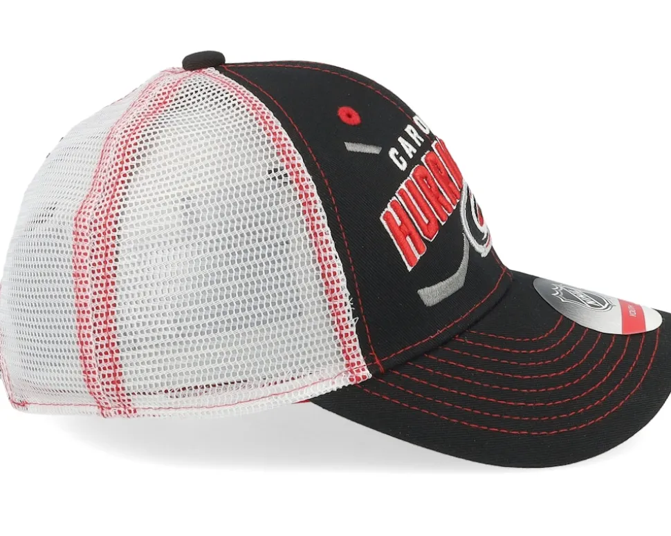 Kids Carolina Hurricanes Lockup Meshback Black/White Trucker - Outerstuff